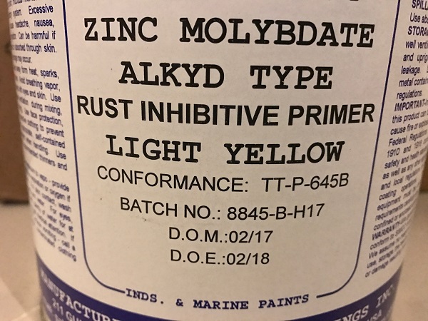 รูปที่ 2. TT-P-645 Zinc Molybdate Primer